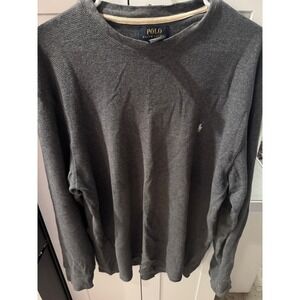 Polo Ralph Lauren Men's Gray Waffle Knit Long Sleeve Crew Neck Shirt‎ Size 2XL
